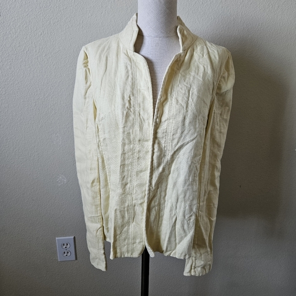Womans Ellen Tracy Linen Yellow Jacket 8 (M) - Picture 1 of 10